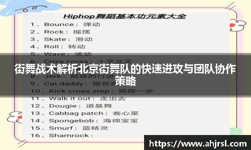 街舞战术解析北京街舞队的快速进攻与团队协作策略